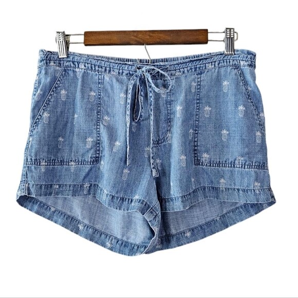 Rails Medium Blue Linen Blend Pineapple Shorts size small - Picture 1 of 4